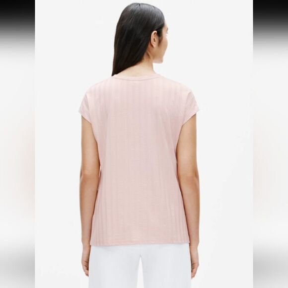 Eileen Fisher light pink stretchy Tencel ribbed knit shirt size XS - Picture 10 of 10